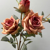 2 head vintage Hot pink Pointy Rose Spray