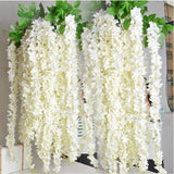 ARTIFICIAL FLOWER HANGING FLOWER LONG GARLAND WISTERIA (white) ART1-11 - Richview Glass Wedding Supplies