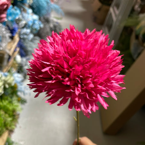 New Single Hot Pink Pom Artificial Filler Flower
