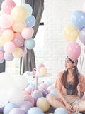 blue pink purple 100 pcs Mix Pastel color Double layer balloon baby shower