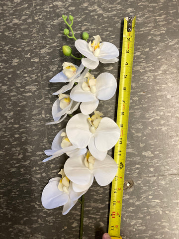 CREAM LARGE REAL TOUCH PHALAENOPSIS ORCHID ARTIFICIAL FLOWER WHITE WEDDING FLOWER (white) -REA1