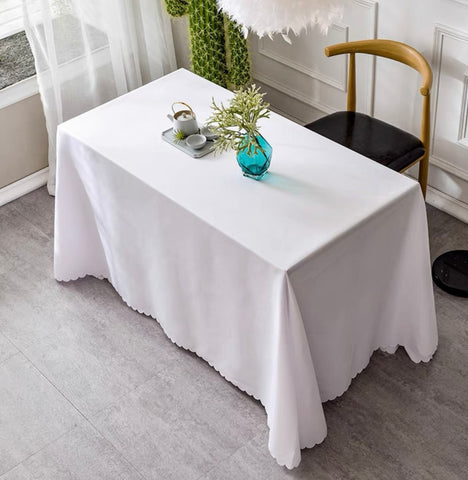 Tablecloth white polyester  rectangular 1.6mx2.4m