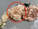 Artificial Flower peach Blush Hydrangea Bunch 6 head silk