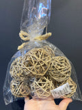 Dried Wicker Rattan Ball Natural Color (bag of 8)