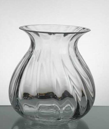 Classy Small Bud vase with ripple 6”h - Richview Glass Wedding Supplies