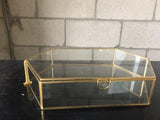 12" x 8" Money Box GEOMETRIC TERRARIUM VASE Jewelry Box (Gold) Large - Richview Glass Wedding Supplies