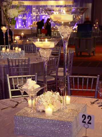 Martini Vase 20"x10" Clear Glass - Richview Glass Wedding Supplies