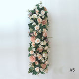White Table Runner Artificial Flower Rose Hydrangea Arrangement