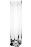 Glass Square Vase 16"Hx4"x4" - Richview Glass Wedding Supplies