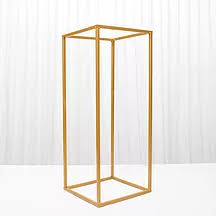 Modern Rectangular Stand Metal 24''H Gold