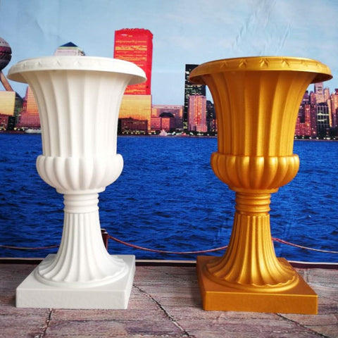 Plastic Tall Urn Gold